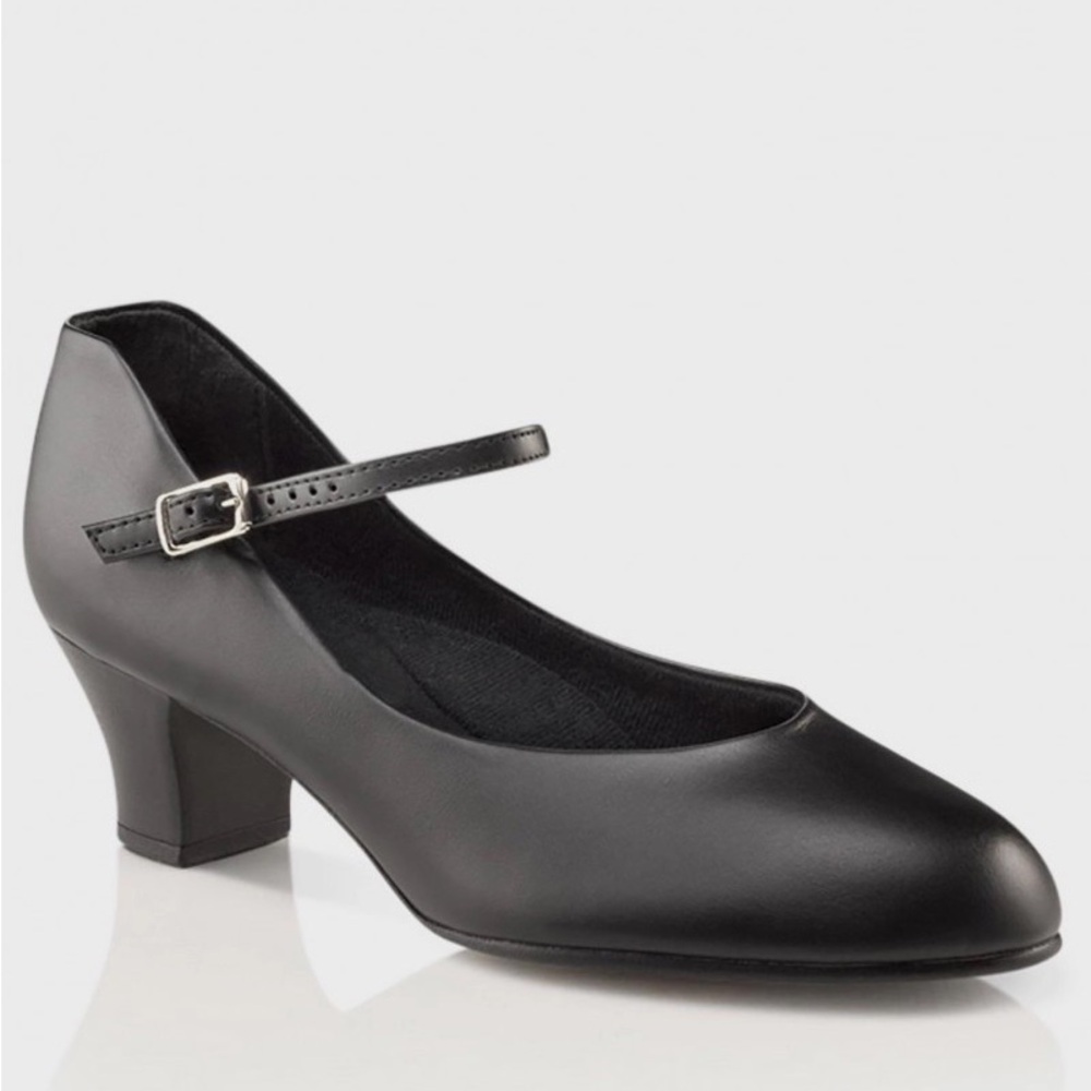 Capezio tap jazz swing dance character show, 8 wide nib black with ankle strap